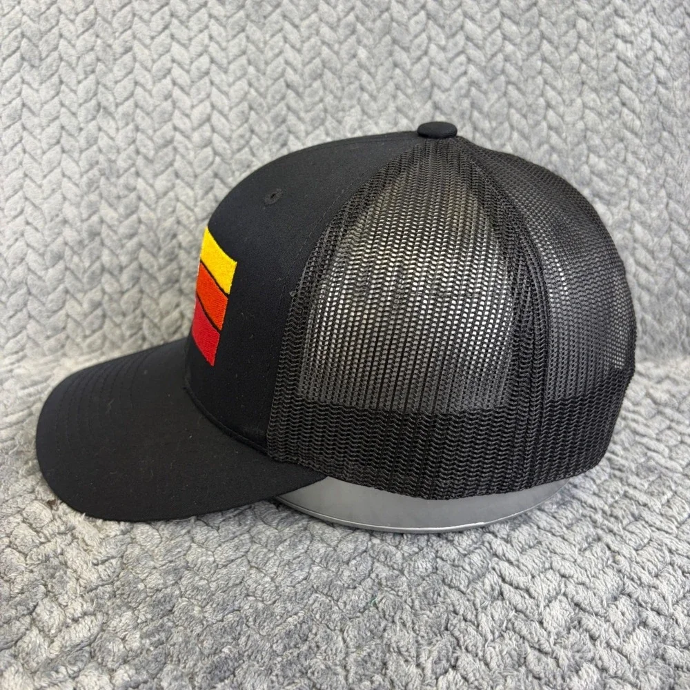 Yupoong The Classics 82 Retro Stripe Black Trucker Hat Snapback Cap
